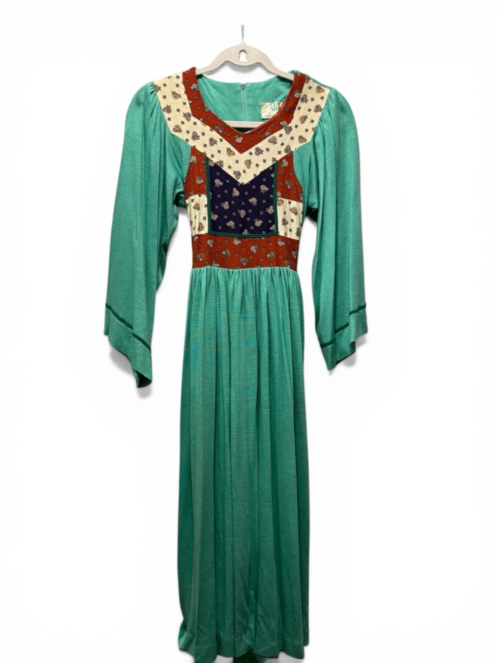 Vintage 70s Wendy Originals Seafoam Prairie Maxi Dress XS/S - Picture 7 of 7